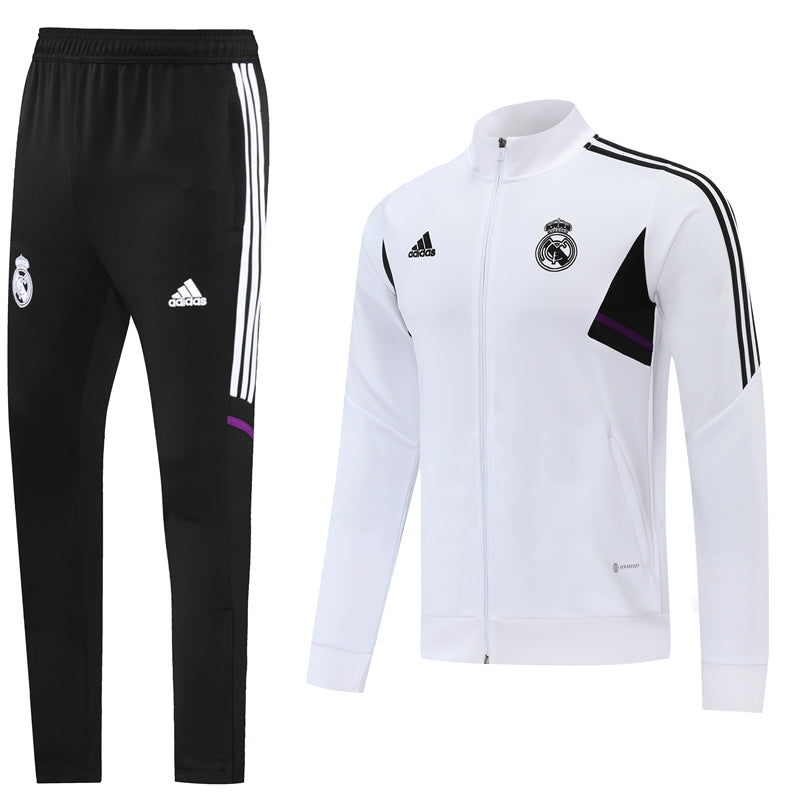 Real Madrid 2022/2023 Pre Match Tracksuit (White and Black)
