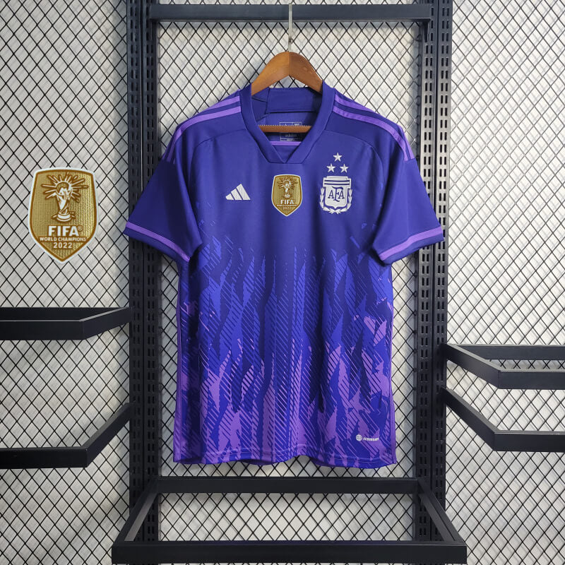 Argentina Away 3 Stars World Cup Winners Shirt Fans Version 2022/2023