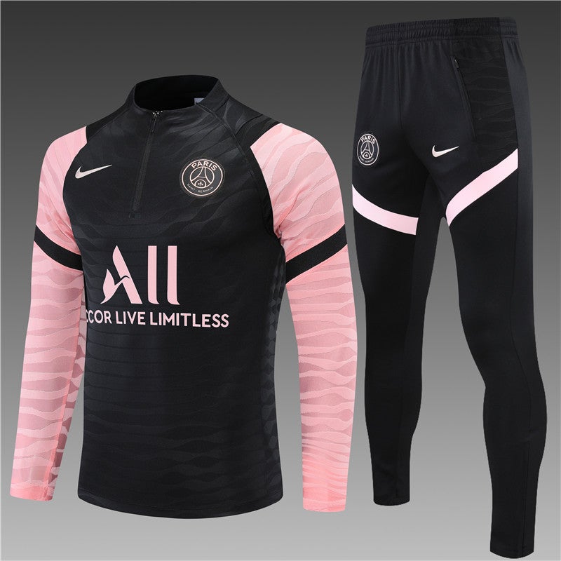 PSG 2021/2022 Training Tracksuit (Black/Pink)