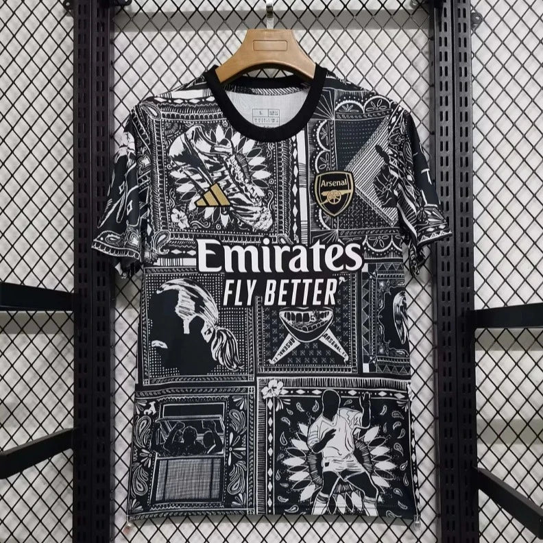 Arsenal Black/White Special Edition Shirt Players Version