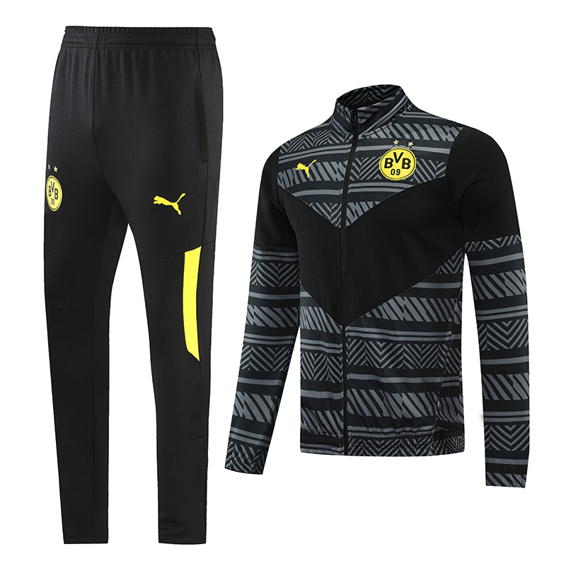 Dortmund 2022/2023 Pre Match Tracksuit (Grey and Black)