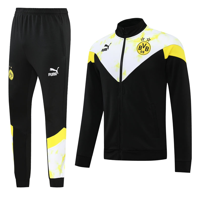 Dortmund 2022/2023 Pre Match Tracksuit (White and Black)